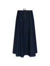 Samsoe & Samsoe Satilly Drawstring-fastening Midi Skirt In Blue