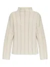 Samsoe & Samsoe Satilly Turtleneck Openwork-design Sweater In Neutral