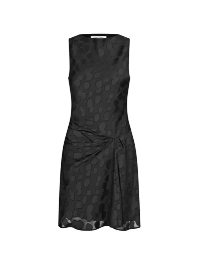 Samsoe & Samsoe Satina Devoré-effect Mini Dress In Black