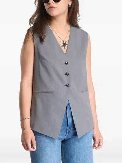 Samsoe & Samsoe Satova Button-fastening Waistcoat In Gray