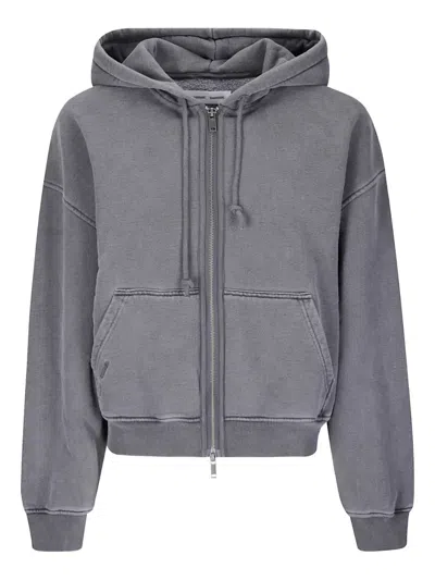 Samsoe & Samsoe Sava Zip-front Hoodie In Gray