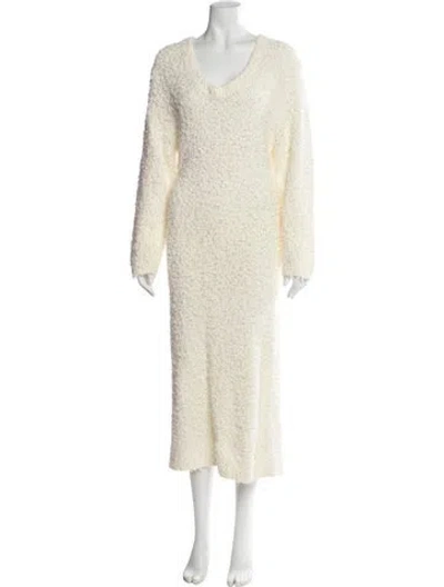 Pre-owned Samsoe & Samsoe Scoop Neck Long Dress In Neutral