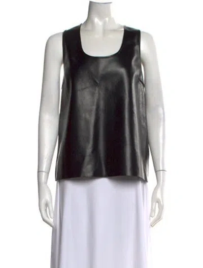 Pre-owned Samsoe & Samsoe Scoop Neck Sleeveless Top In Black
