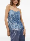 Samsoe & Samsoe Sequin Fringed Top In Blue