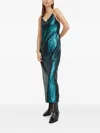 Samsoe & Samsoe Sequin Tie Midi Dress In Green