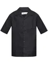 Samsoe & Samsoe Short-sleeve Linen-blend Shirt In Blue