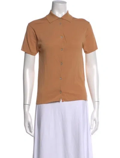 Pre-owned Samsoe & Samsoe Short Sleeve Polo In Brown