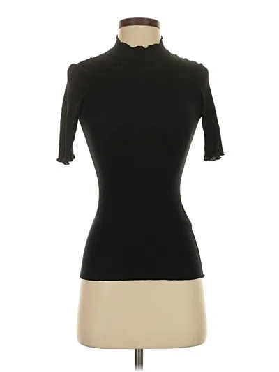 Pre-owned Samsoe & Samsoe Short Sleeve Top Black Turtleneck Tops