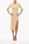 Samsoe & Samsoe Shorts Sleeve Hilde Bodycon Maxi Dress With Slit Frontal
