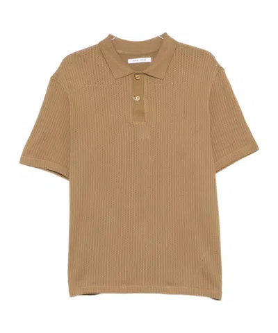 Samsoe & Samsoe Short-sleeved Polo Shirt In Brown