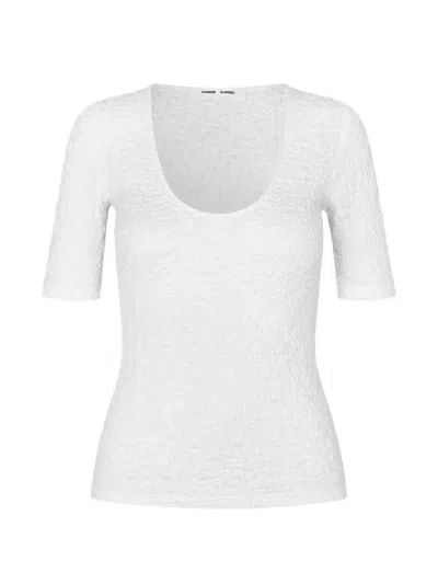 Samsoe & Samsoe Sia Textured T-shirt In White