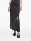 Samsoe & Samsoe Side-slit Midi Skirt In Black
