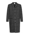 Samsoe & Samsoe Checked-pattern Single-breasted Coat In Black