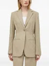 Samsoe & Samsoe Single-breasted Notched-lapel Blazer In Neutral