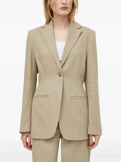 Samsoe & Samsoe Single-breasted Notched-lapel Blazer In Neutral