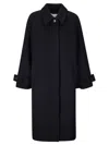 Samsoe & Samsoe Single-breasted Wool Blend Coat In Blue