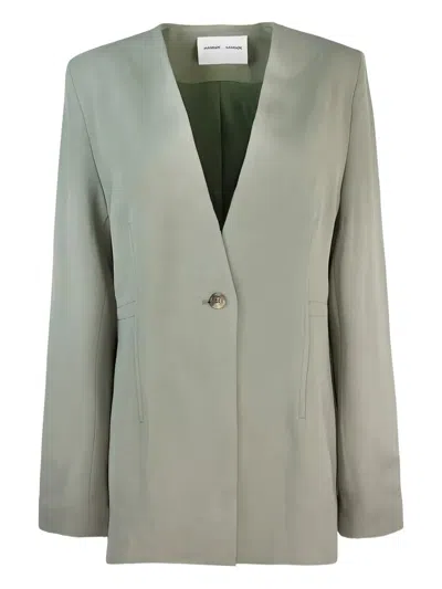 SAMSOE & SAMSOE SINGLE-BUTTON V-NECK BLAZER