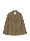 Samsoe & Samsoe Single-breasted Notched-lapels Cotton Blazer In White