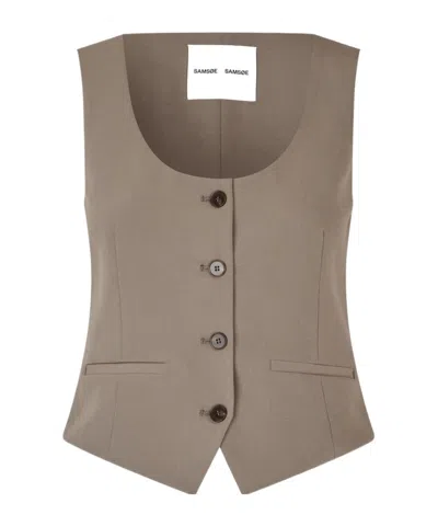 Samsoe & Samsoe Single-breasted Vest In Purple