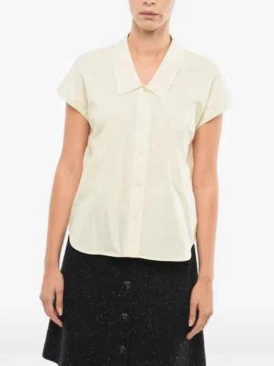Samsoe & Samsoe Sleeveless Italian-collar Shirt In White