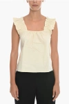 Samsoe & Samsoe Solid Color Gill Top With Pleated