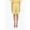 Samsoe & Samsoe Solid Color Karen Shorts With Perforated Motif