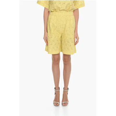 SAMSOE & SAMSOE SOLID COLOR KAREN SHORTS WITH PERFORATED WOMEN'S MOTIF