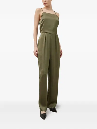 Samsoe & Samsoe Square-neck Open-back Jumpsuit In Green