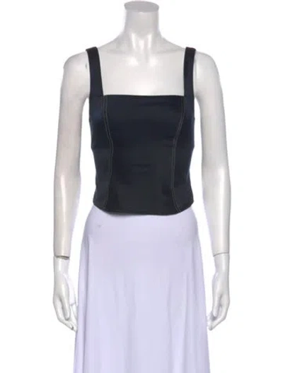 Pre-owned Samsoe & Samsoe Square Neckline Sleeveless Crop Top In White