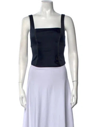 Pre-owned Samsoe & Samsoe Square Neckline Sleeveless Top In Blue