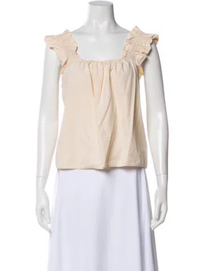 Pre-owned Samsoe & Samsoe Square Neckline Sleeveless Top In Neutral