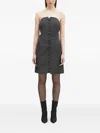 Samsoe & Samsoe Strapless Button-front Mini Dress In Gray