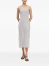Samsoe & Samsoe Strapless Midi Dress In Silver