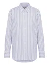 Samsoe & Samsoe Striped Button-down Shirt In Brown