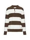 Samsoe & Samsoe Long-sleeved Striped Polo Shirt In Pink