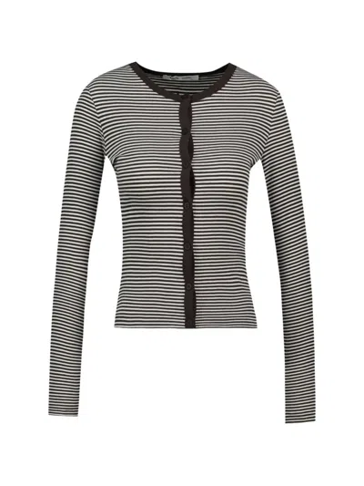Samsoe & Samsoe Striped Cotton Cardigan In Multi