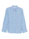 Samsoe & Samsoe Striped Linen Shirt In Blue