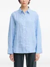 Samsoe & Samsoe Striped Linen Shirt In Blue