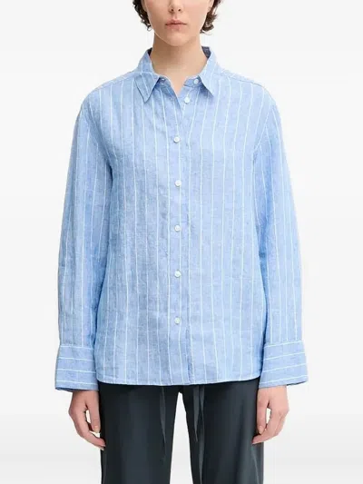 SAMSOE & SAMSOE STRIPED LINEN SHIRT