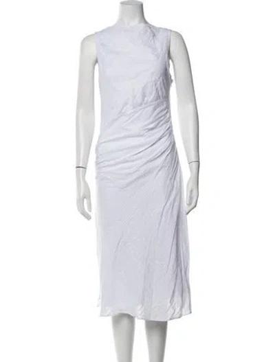 Pre-owned Samsoe & Samsoe Striped Long Dress In White