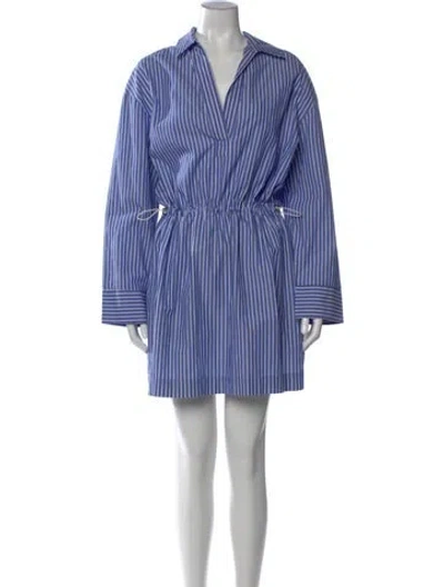 Pre-owned Samsoe & Samsoe Striped Mini Dress In Blue