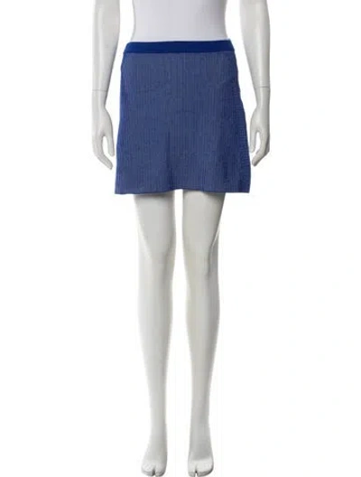 Pre-owned Samsoe & Samsoe Striped Mini Skirt In Blue