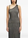 Samsoe & Samsoe Striped One-shoulder Top In Gray