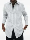 Samsoe & Samsoe Striped-pattern Long-sleeve Shirt In White