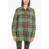 Samsoe & Samsoe Tartan Patterned Rosalie Pile Oveshirt In Green