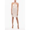 Samsoe & Samsoe Textured Line Bodycon Mini Dress With Satin Finish