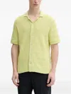 Samsoe & Samsoe Textured Buttoned Polo Shirt In Green