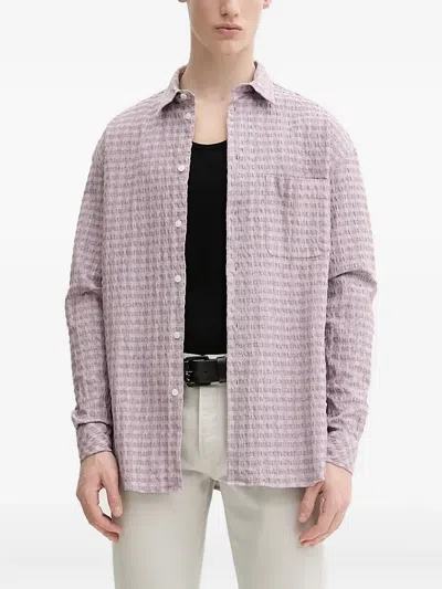 Samsoe & Samsoe Textured Gingham Shirt In Purple