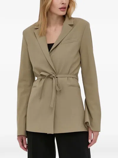 Samsoe & Samsoe Tie-waist Blazer In Green