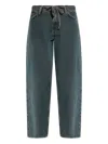 Samsoe & Samsoe Tie-waist Logo Patch Denim Jeans In Blue